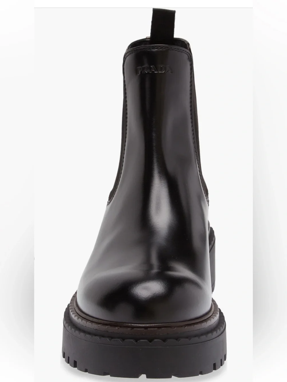 Prada Men’s Black Leather Double Chocolate Chelsea Boots New US 12 $1490