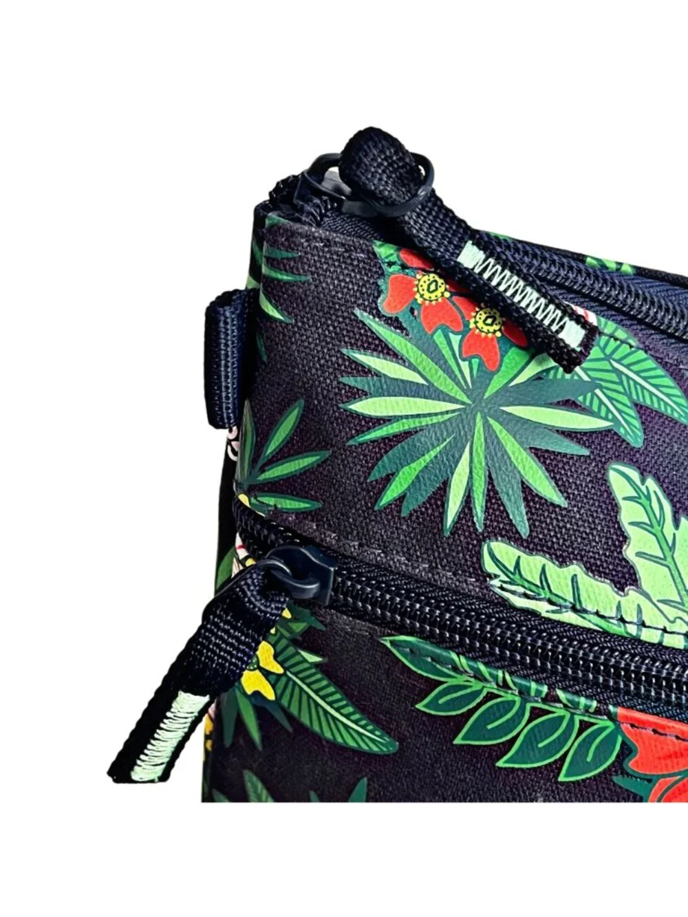 Life is Good Tropical Hibiscus Floral Zip Cosmetic Bag Make Up Travel Toiletry