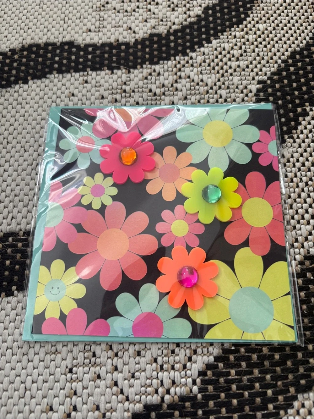🆕Papyrus Colorful Daisies Blank Inside Greeting Card
