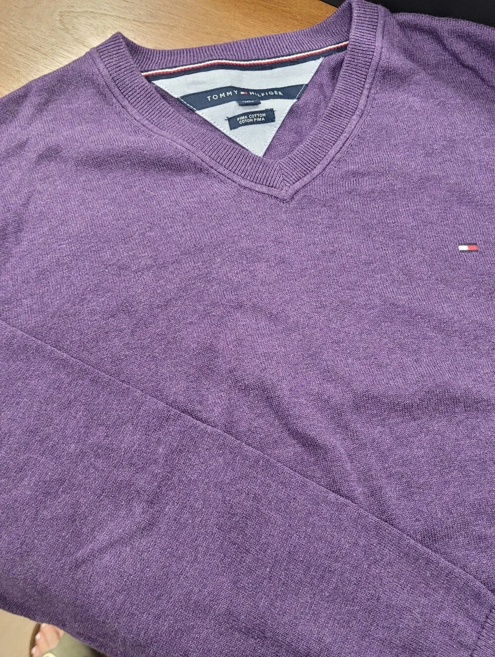 Tommy Hilfiger Sweater Pima Cotton Purple Size Large
