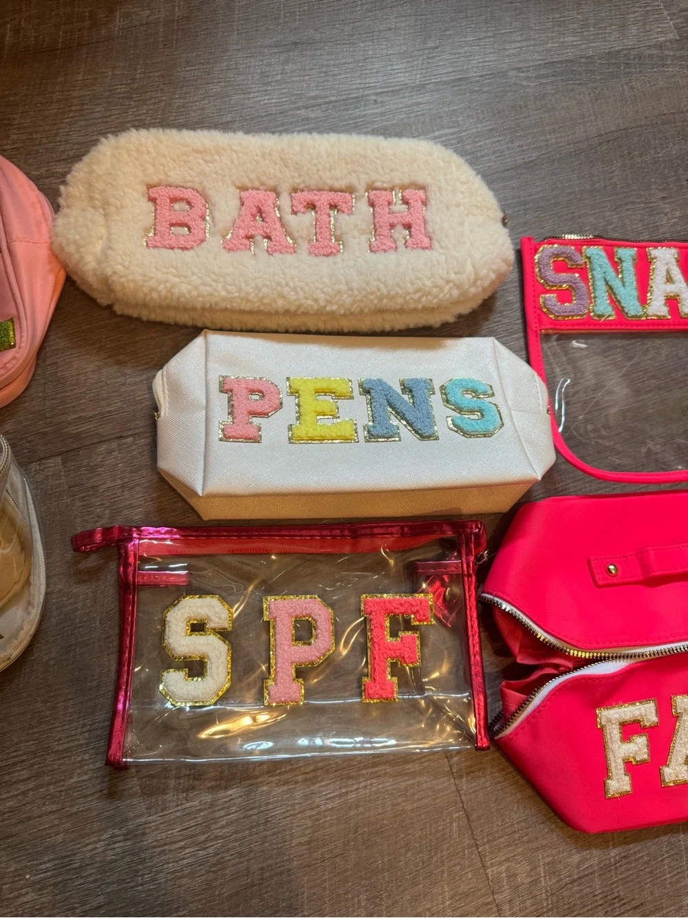 Set of 7 Patch Letter Bags