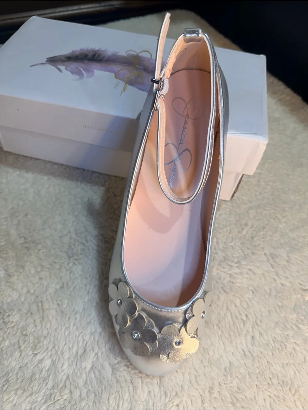 Jessica Simpson shiny silver