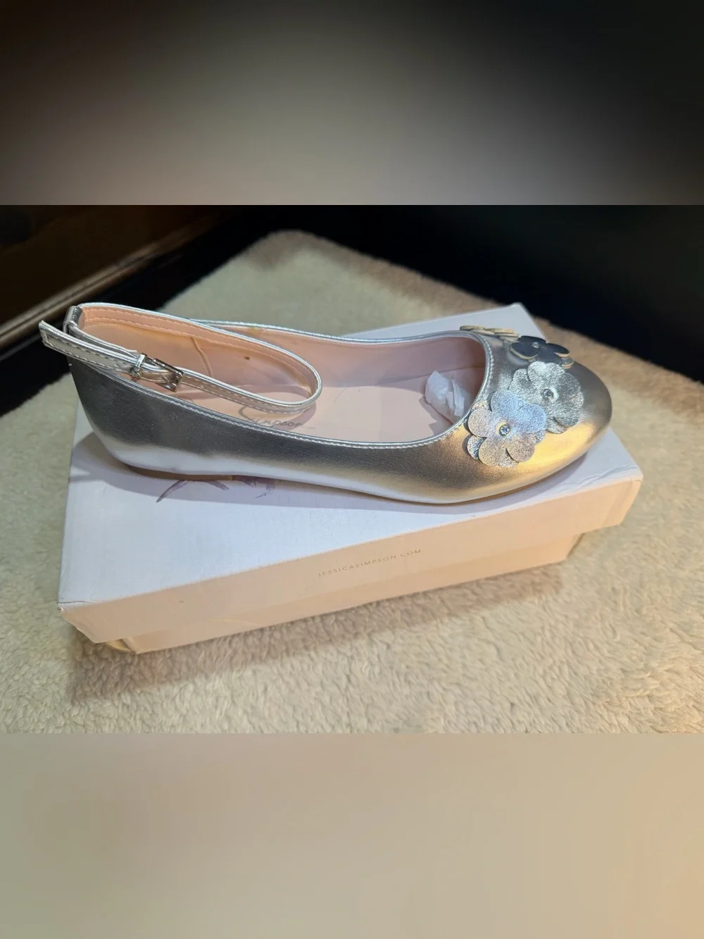 Jessica Simpson shiny silver