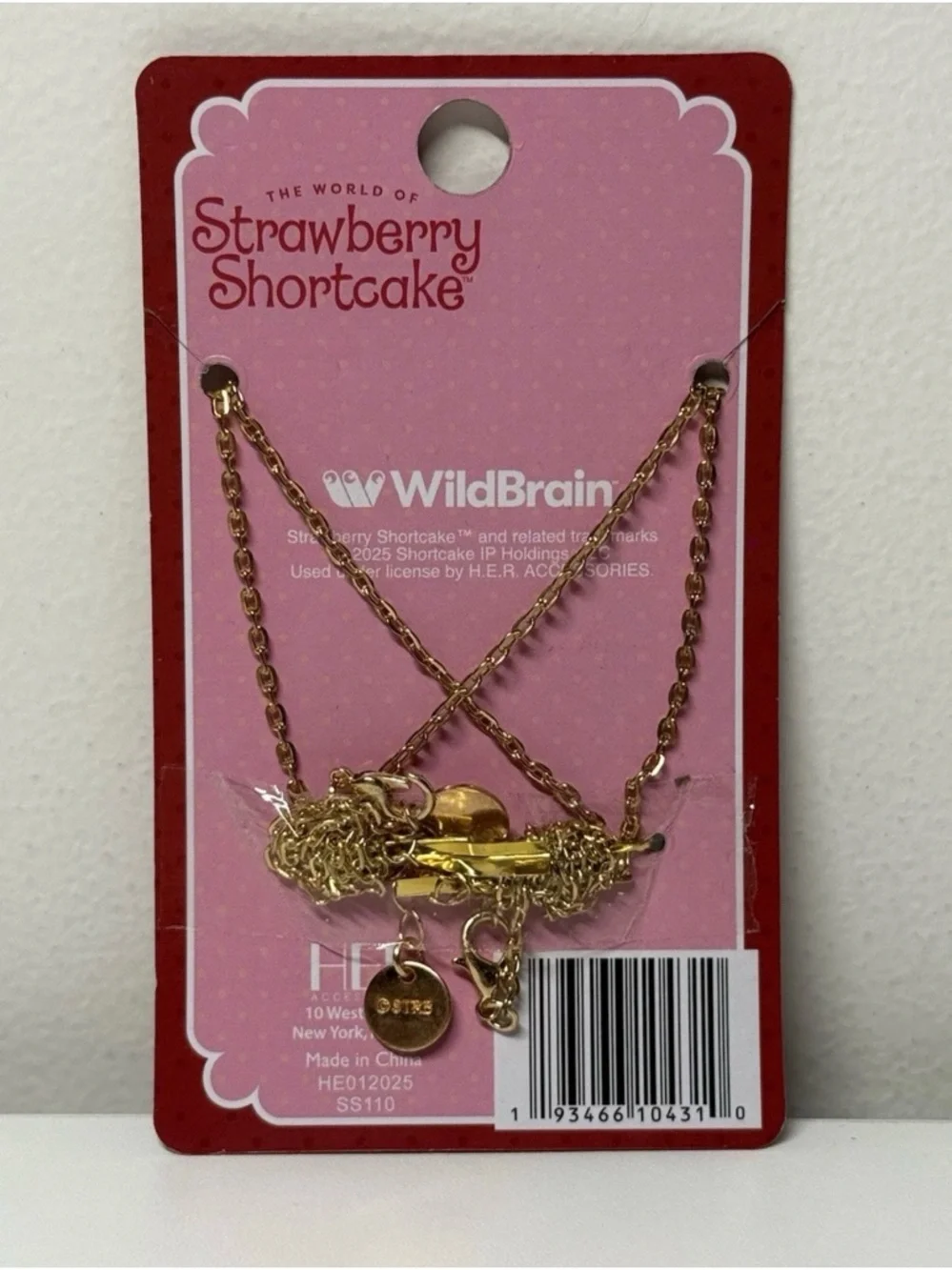 Strawberry Shortcake Berry Besties BFF Necklaces Duo With Orange Blossom Clasp