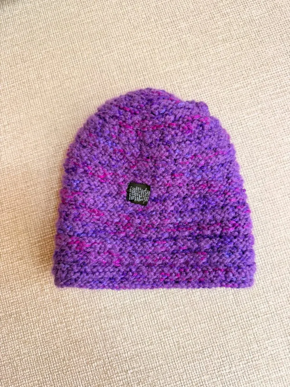Kids Purple Monster Knit Beanie Hat