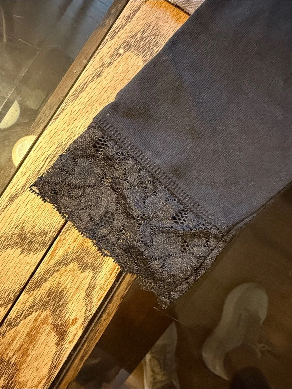 Justice Black Lace Trim Capri Leggings
