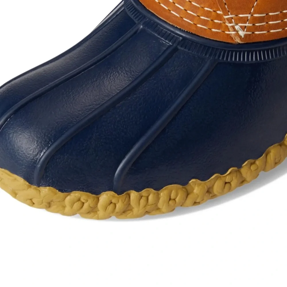 L.L.Bean Duck Boot Women’s 7N Navy Tan EUC