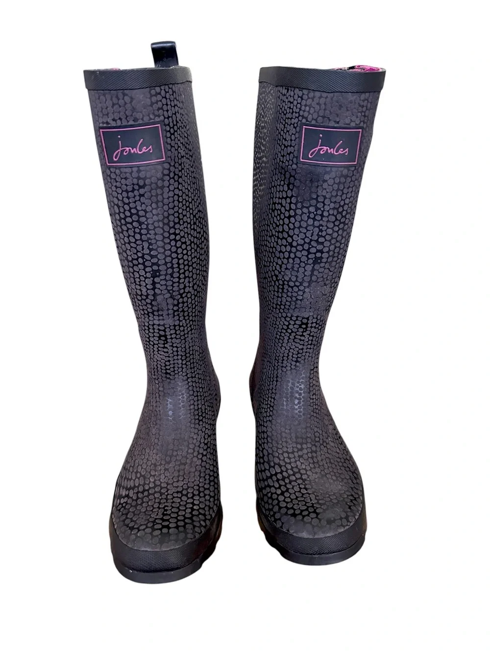 JOULES Nessie Tall Welly‎ Rainboots Snake Inspired Waterproof Classic US Size 9