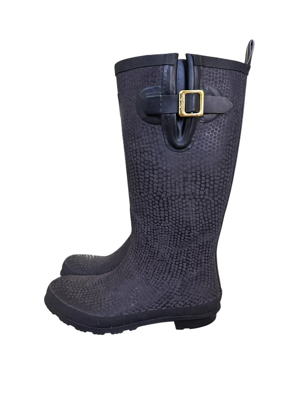 JOULES Nessie Tall Welly‎ Rainboots Snake Inspired Waterproof Classic US Size 9