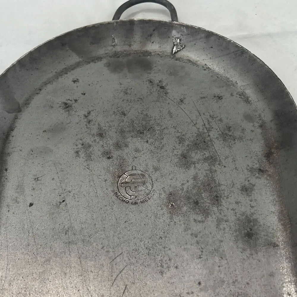 Vintage Mexican Cast Aluminum Comal Griddle