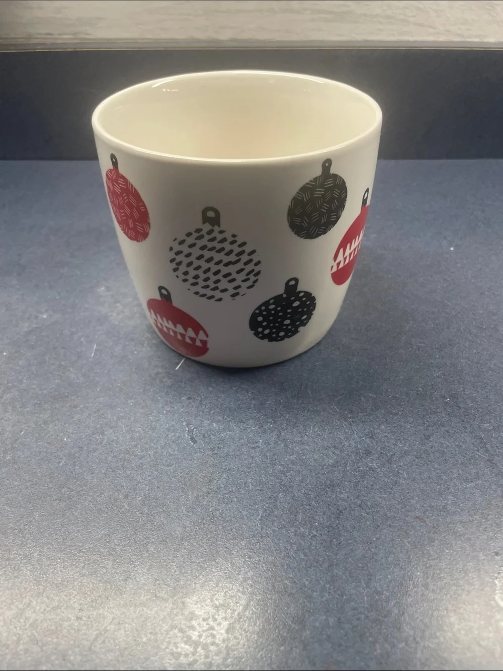 Starbucks White Mug with Red and Black Ornament Motif