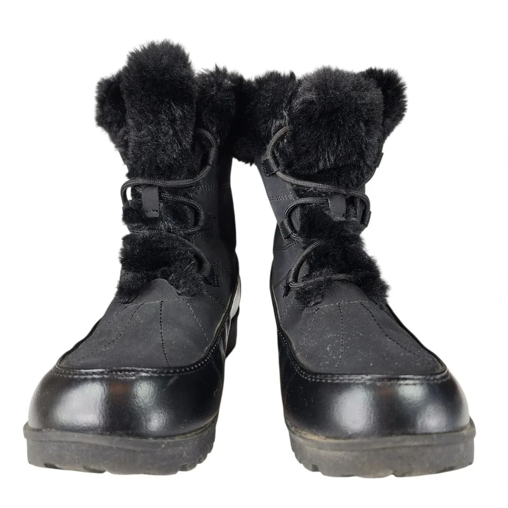 JBU‎ Jambu Ankle Boot sz 8M Women Colorado Black Faux Suede Fur Bootie Pull On