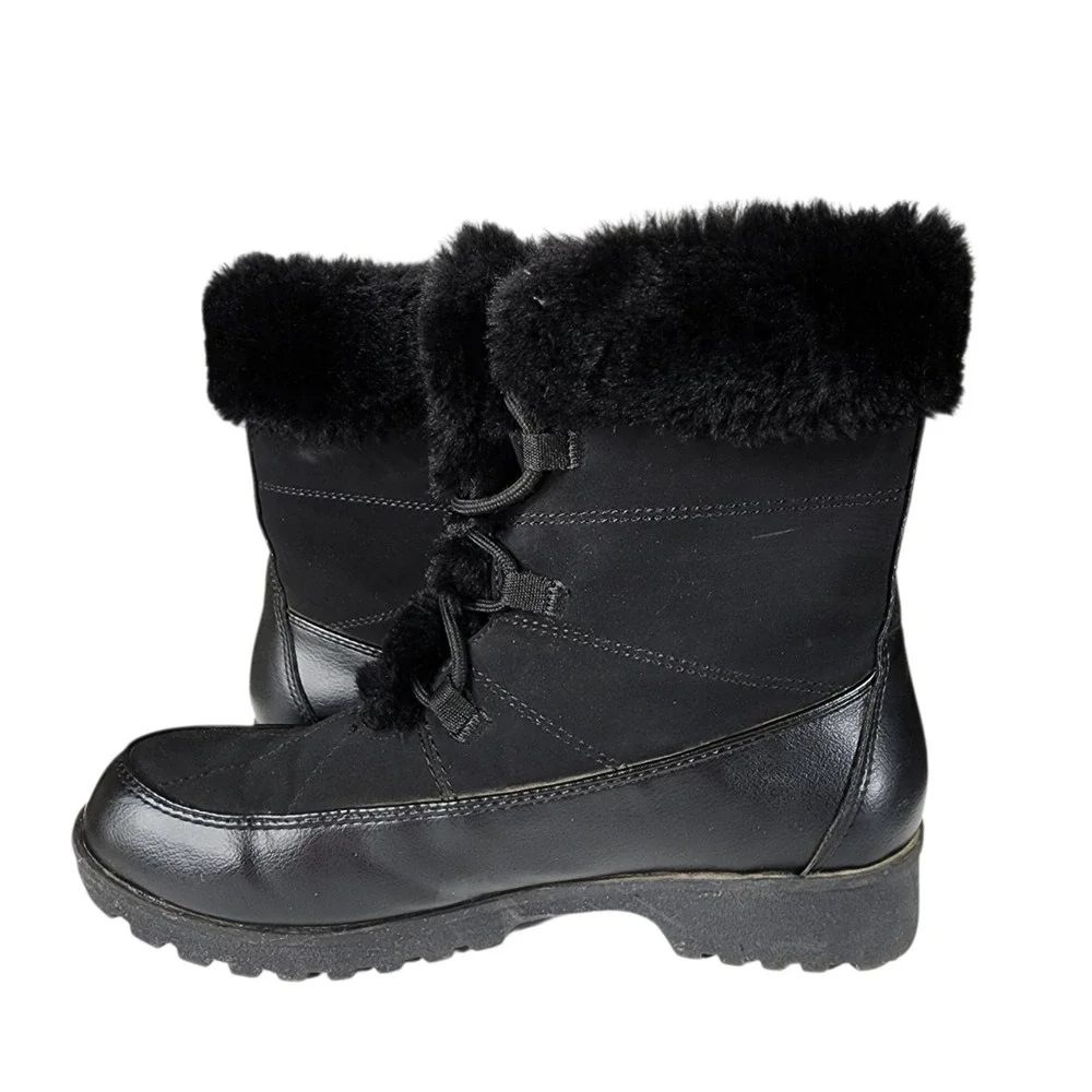 JBU‎ Jambu Ankle Boot sz 8M Women Colorado Black Faux Suede Fur Bootie Pull On
