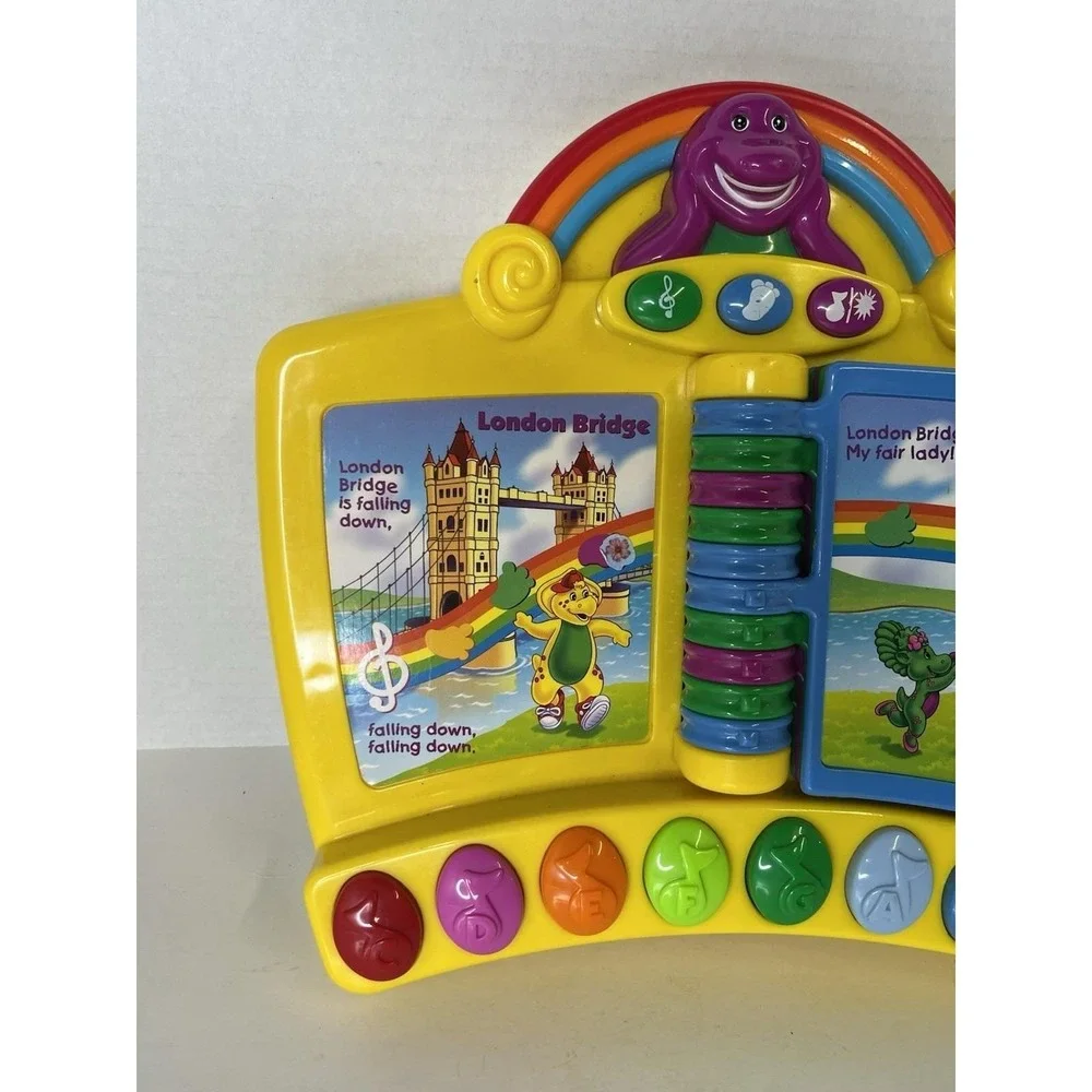 Vintage Barney Musical Nursery Rhymes Piano Book Electronic Interactive Toy
