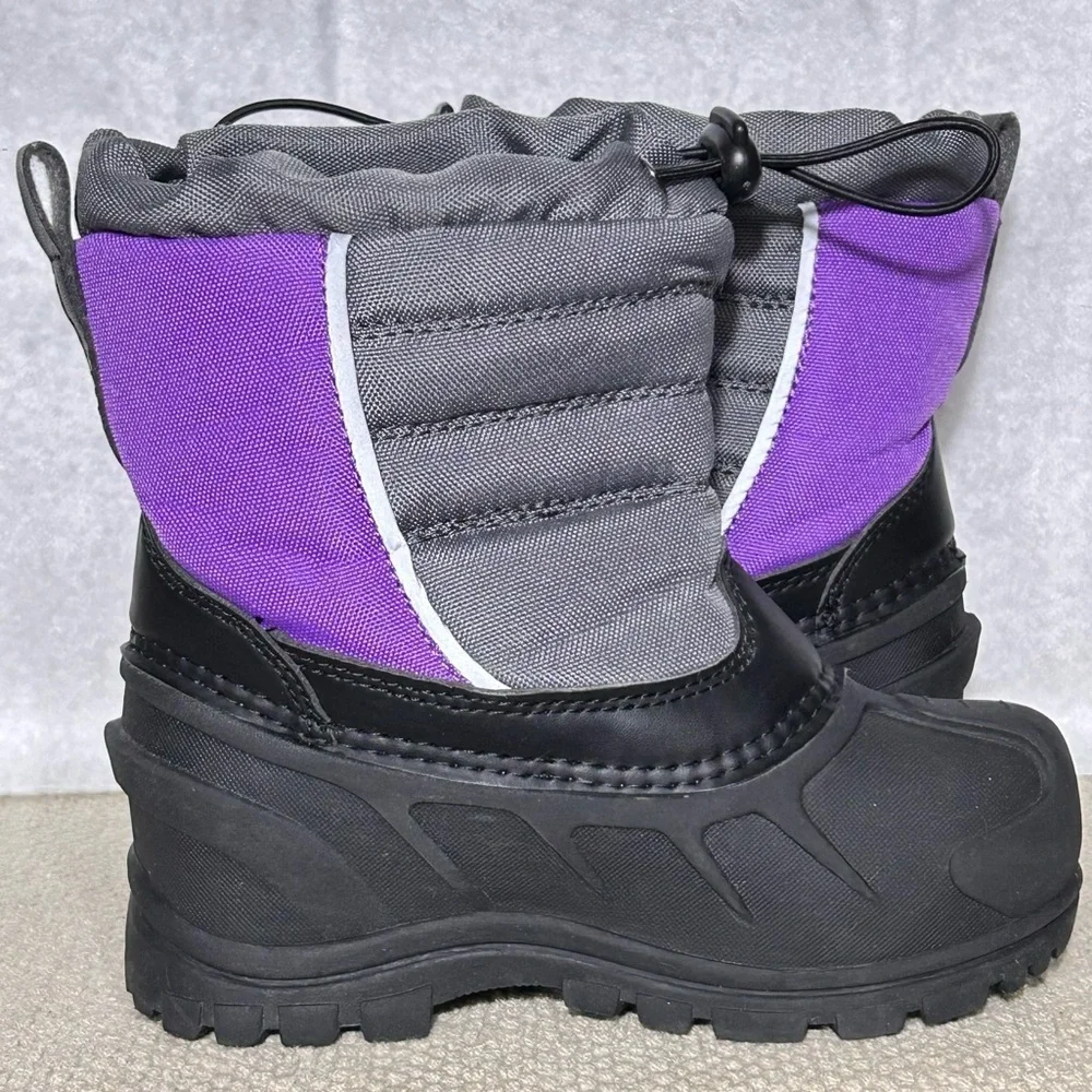 Itasca Cerebus Toddlers/Kids Grey/Purple Insulated Waterproof Winter Boots SZ 12