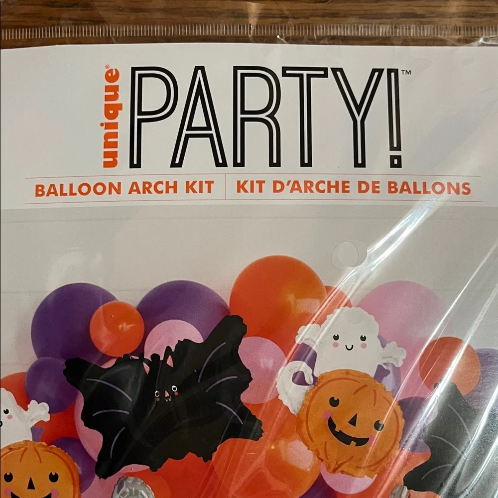 NWT Unique Party Halloween 35 Balloon Arch Kit Orange, Purple, Black, Silver