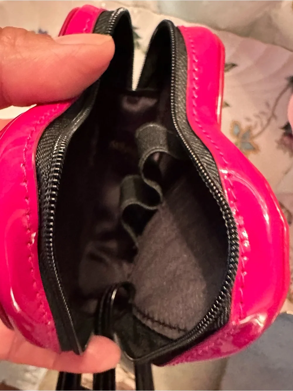 Yves Saint Laurent Heart Cosmetic Case in Hot Pink Patent