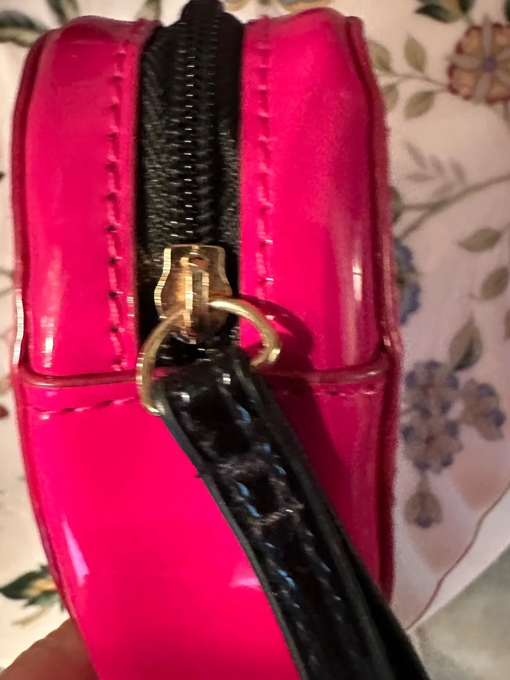 Yves Saint Laurent Heart Cosmetic Case in Hot Pink Patent
