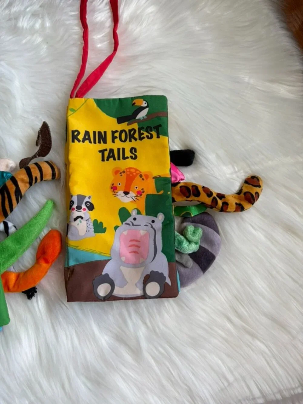 Touch and Feel Baby Books Set of 3 Farm Tails, Jungly Tails, Rain Forest Tails