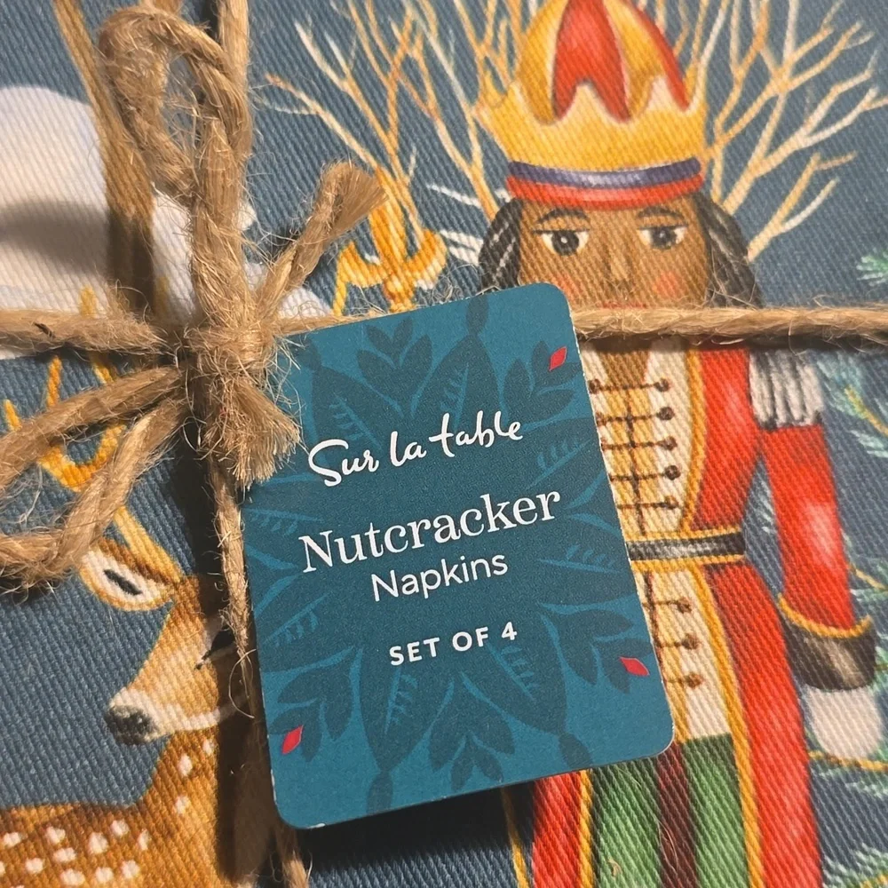 3 Sur La Table Nutcracker Napkins - Red and Blue, 3 Sets Of 4