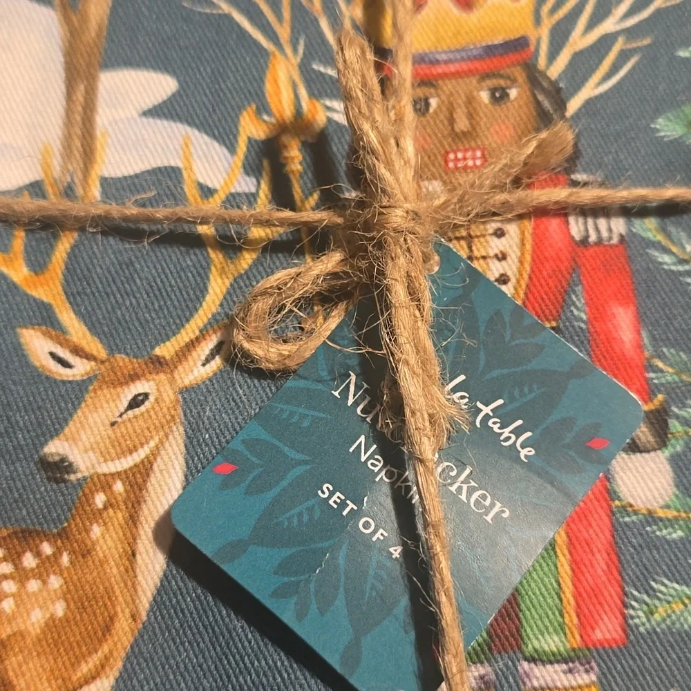3 Sur La Table Nutcracker Napkins - Red and Blue, 3 Sets Of 4