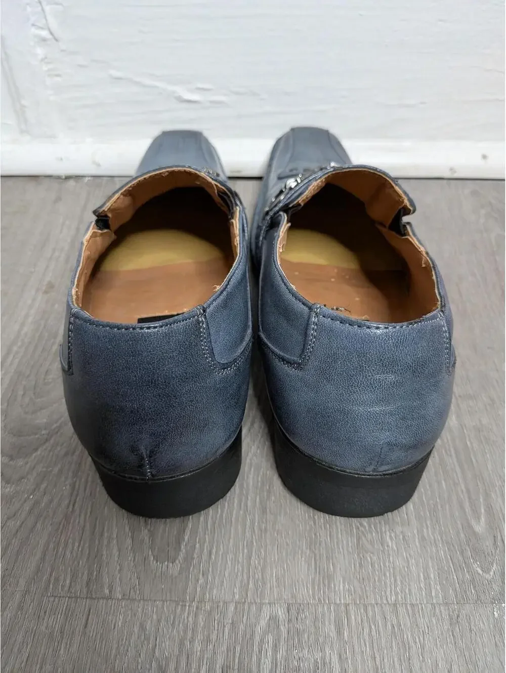 Alberto Fellini Shoes Mens Size 6.5 Blue Slip On Studded Cross Dress Oxford