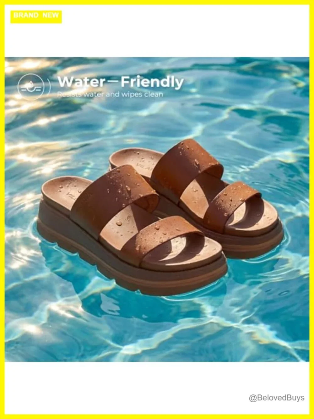 Platform Slip on Sandals Lightweight Comfortable Non-Slip Chunky Slides Open