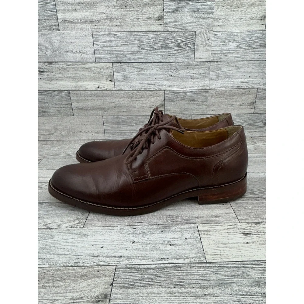 Johnston & Murphy Mens Brown Leather Oxford‎ Dress Shoes Size 9M Made in Brazil