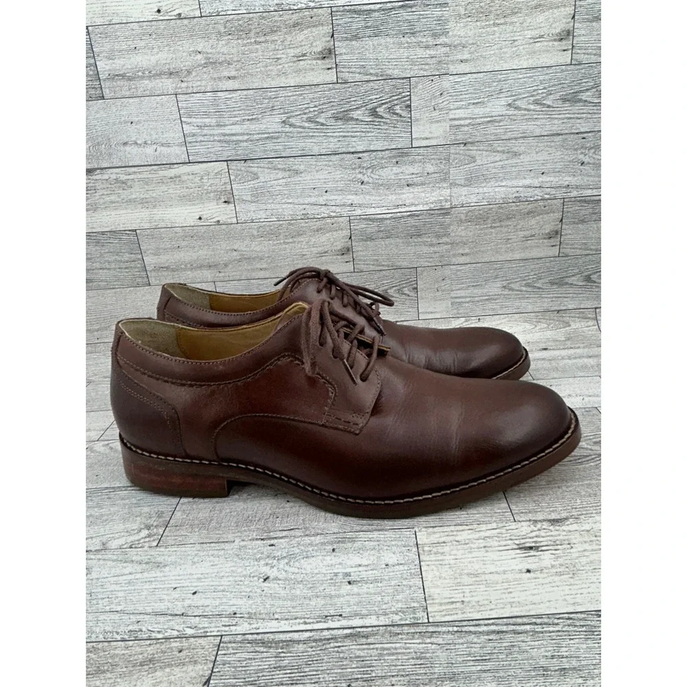 Johnston & Murphy Mens Brown Leather Oxford‎ Dress Shoes Size 9M Made in Brazil