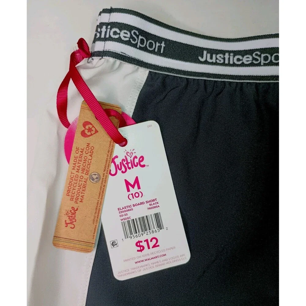 NEW JUSTICE SPORTS Girls Athletic Shorts Colorblock  M (10). (P0025)