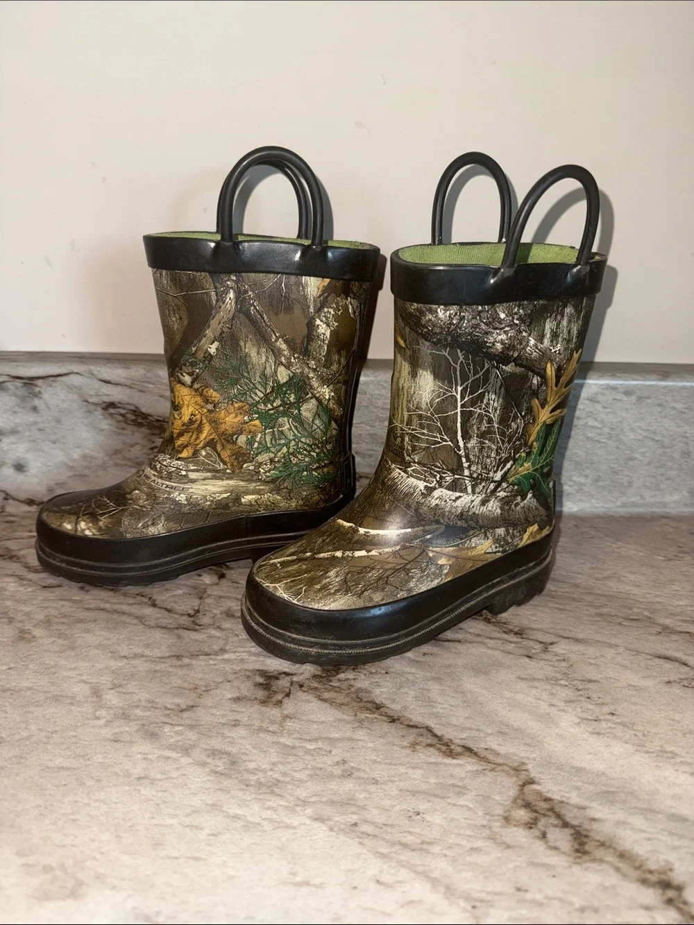 Magellan Outdoors Kids Camo Rain & Snow Boots with Green Lining