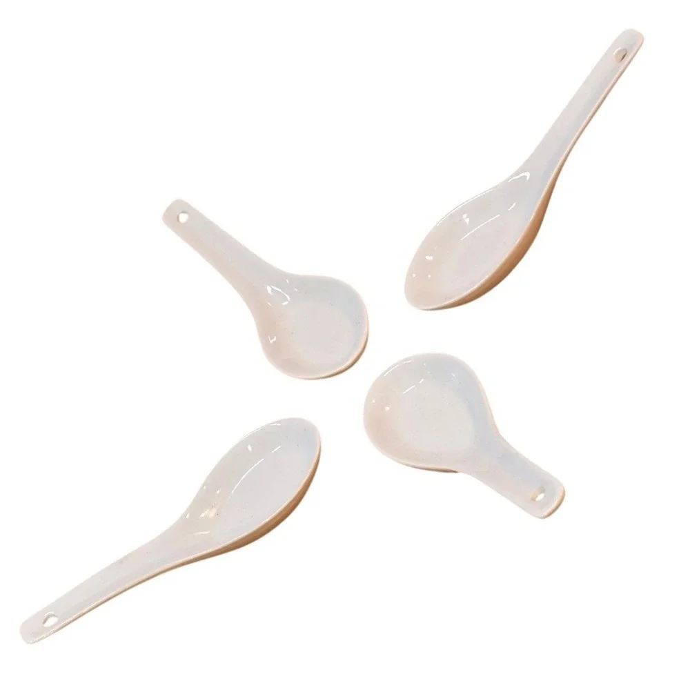4 Saki Spoons Pier 1 China White Serving Spoon‎ Liquid Display