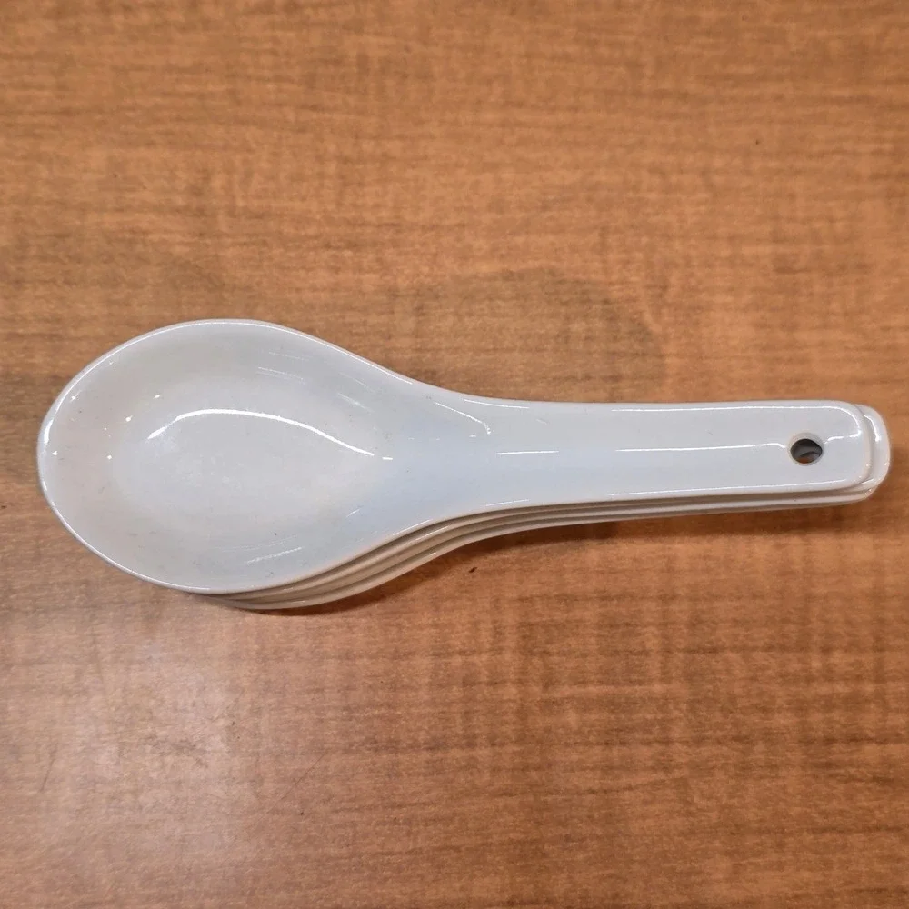 4 Saki Spoons Pier 1 China White Serving Spoon‎ Liquid Display