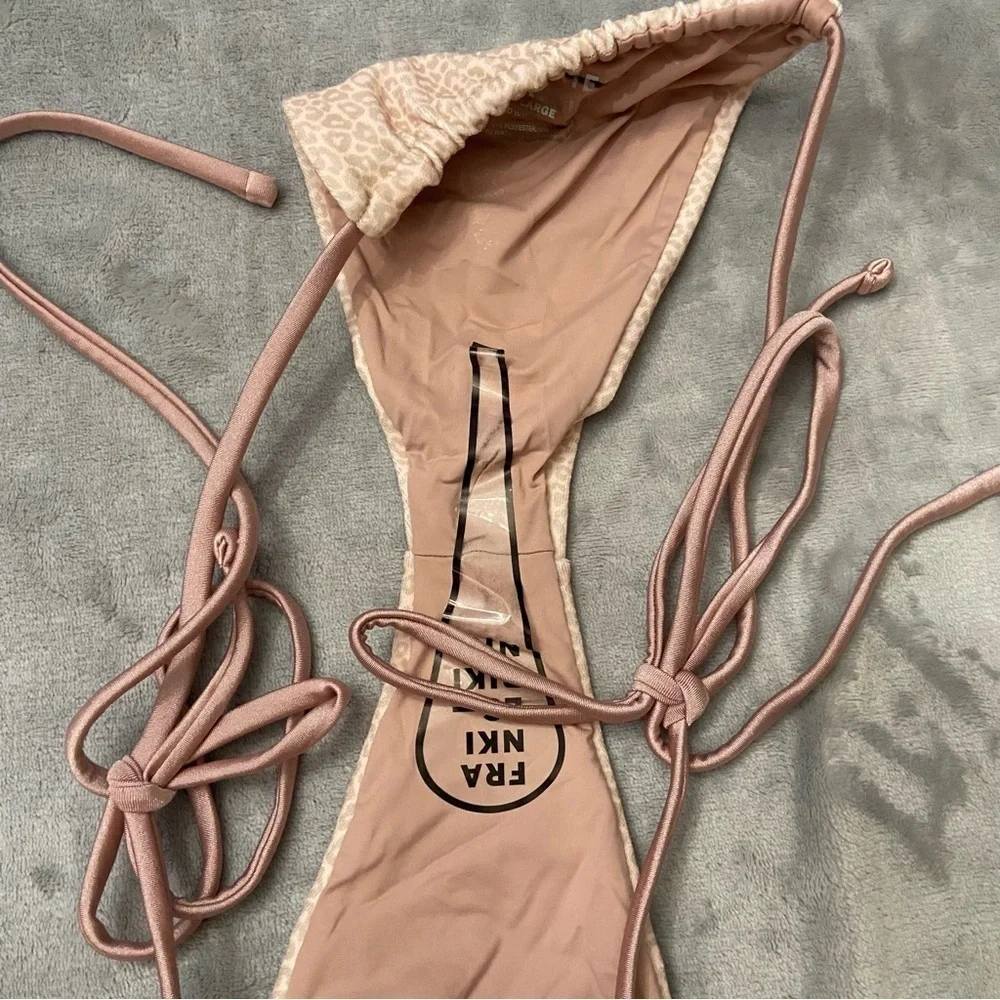 New! Frankie’s Bikinis Coco Cheetah Tia Terry String Bikini Bottom 10747