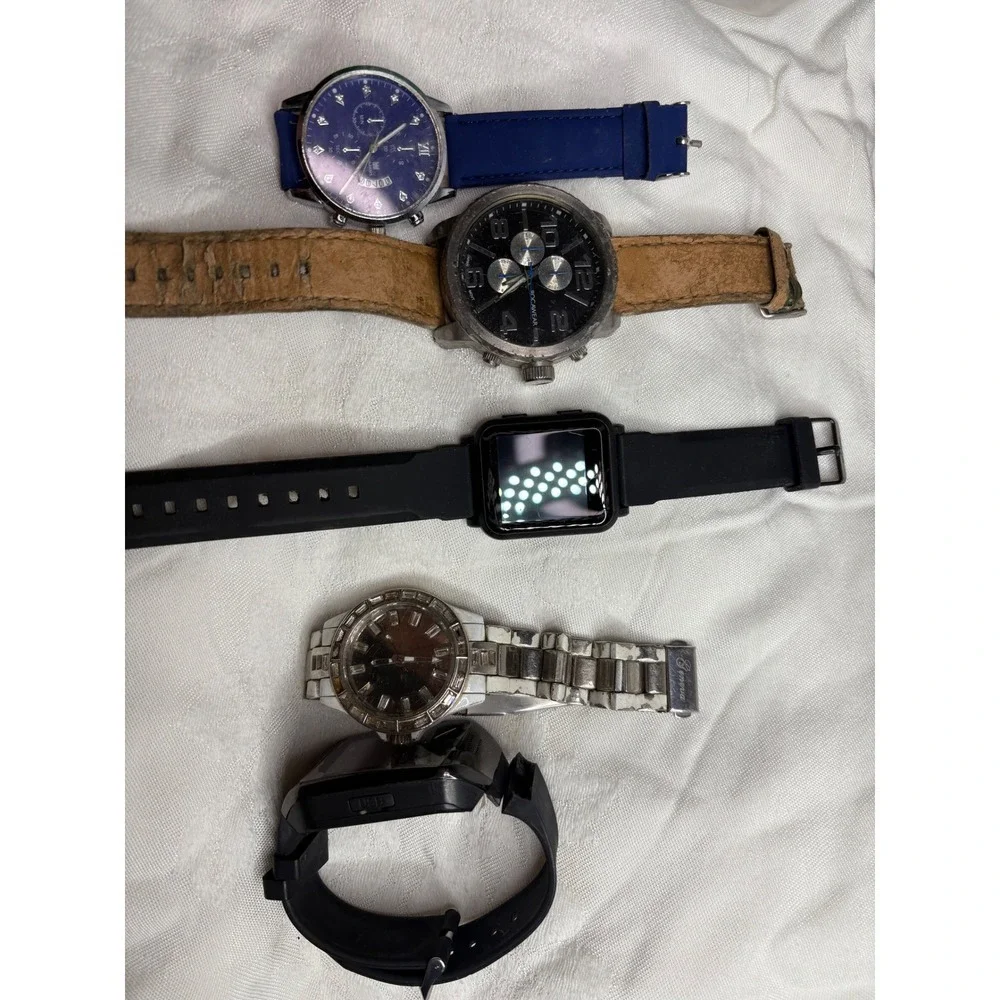 Chronograph Black Dial Brown Leather Strap Watch bundle