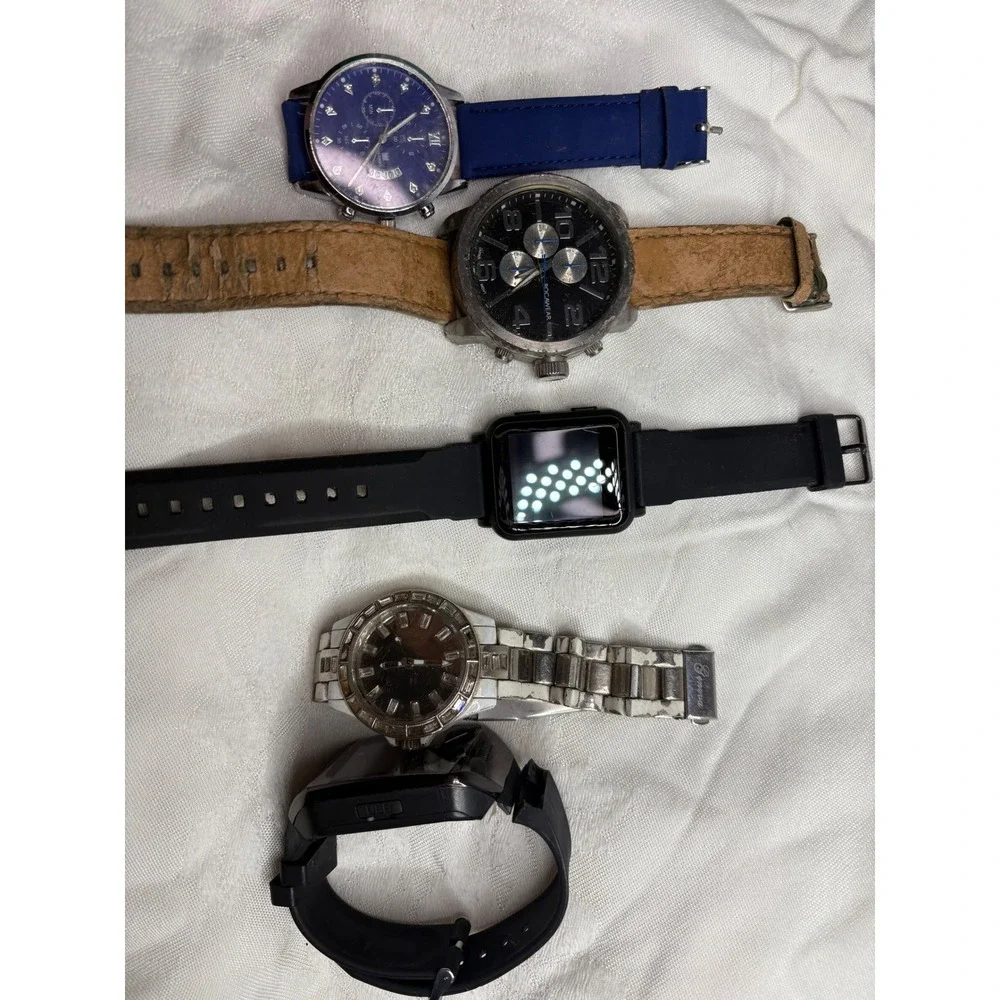 Chronograph Black Dial Brown Leather Strap Watch bundle
