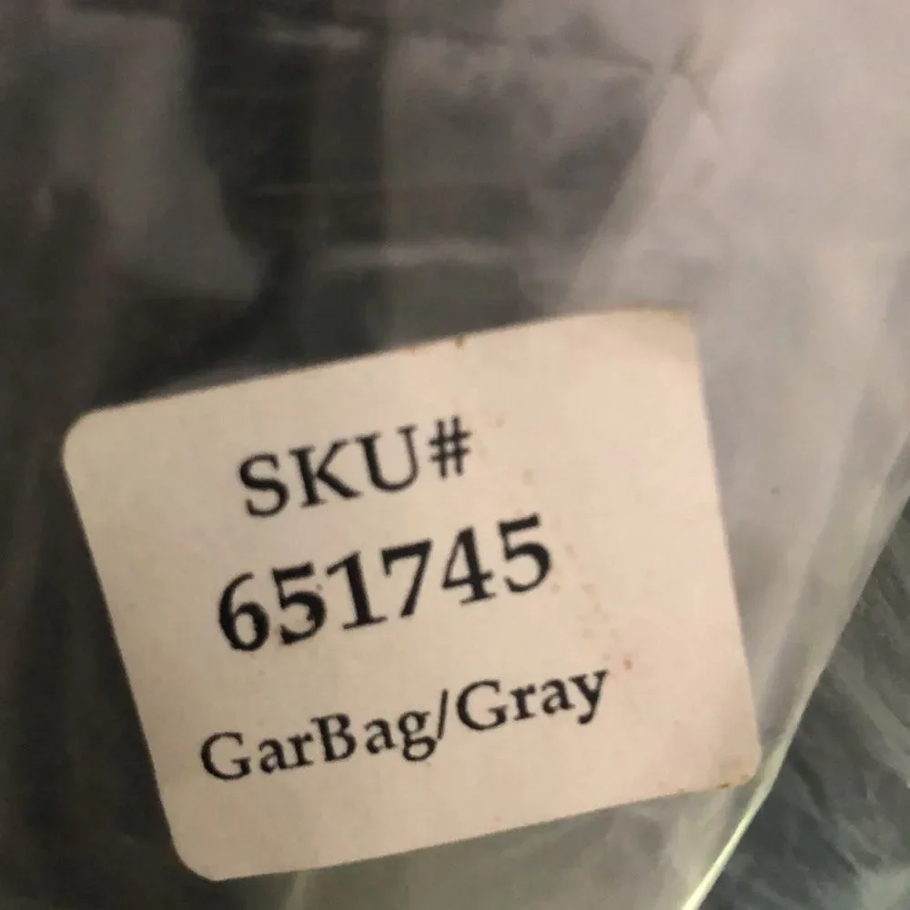 Fully lined suit bag soft gray fleece w/red zipper