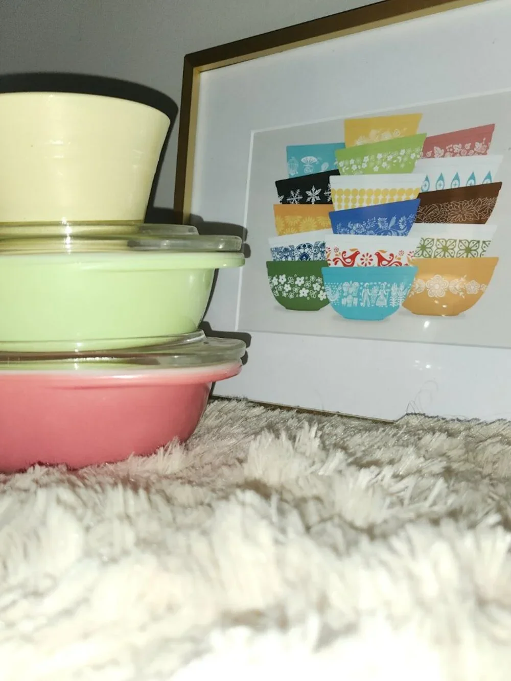 Pyrex art and pyrex080 and Custard Cup