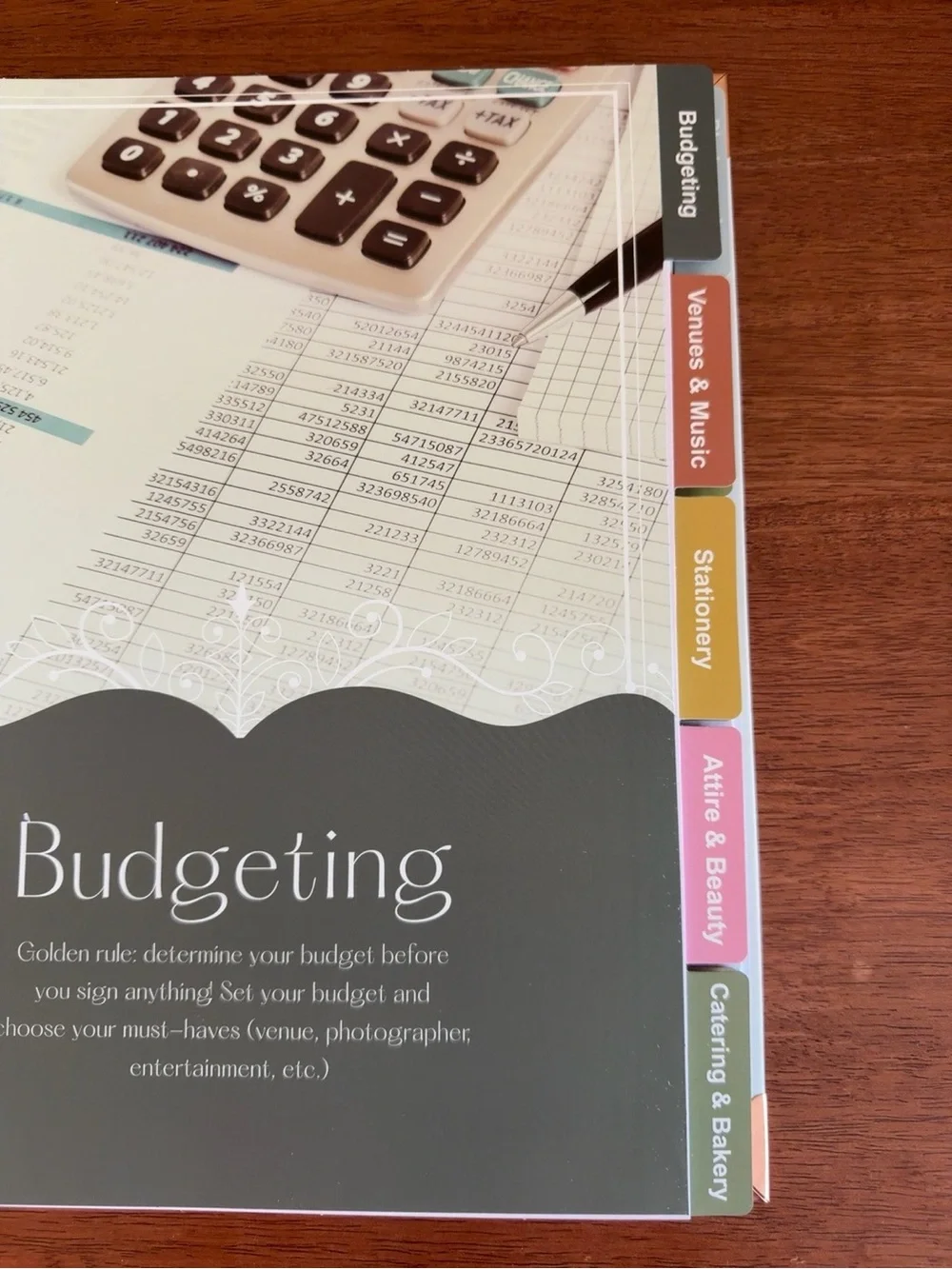 Wedding Planner Organizer Book Spiral Bound Floral Planner w/ Stickers New