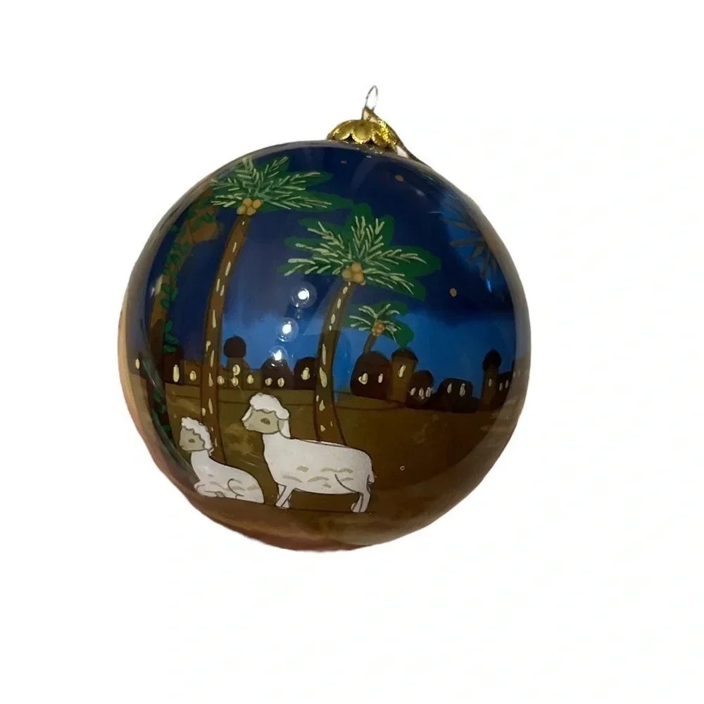 Vintage Pier 1 Li Bien Nativity Christmas Ornament Retired Hand Painted