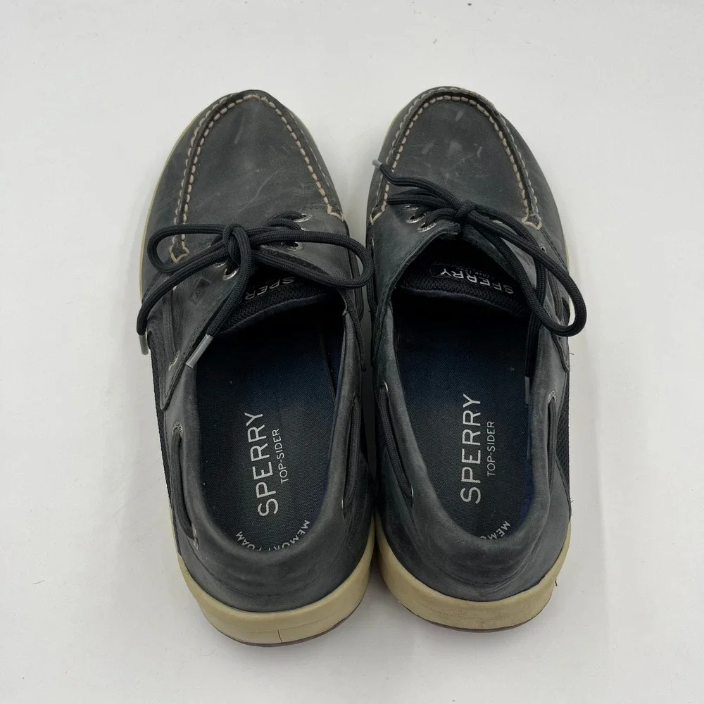 Sperry Top Sider Men's Memory Foam Leather Boat Shoes Navy‎ - Size 10