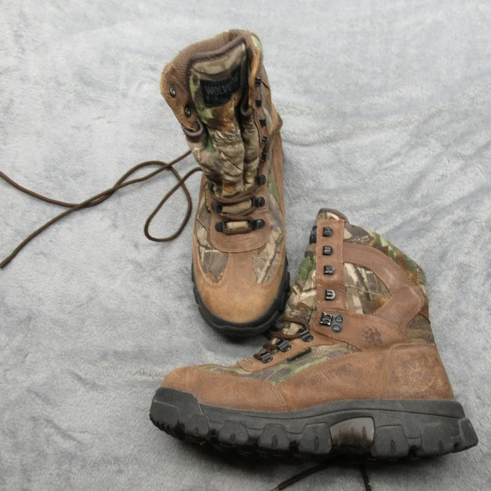 Wolverine GoreTex Boot Men 8 M Camo 600g Waterproof Hard Toe Insulated Work Hunt