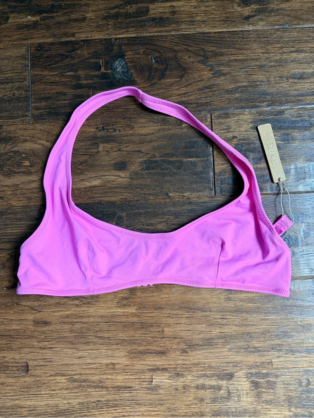 SKIMS Halter Scoop Bikini Top in Neon Orchid Pink NWT size XL