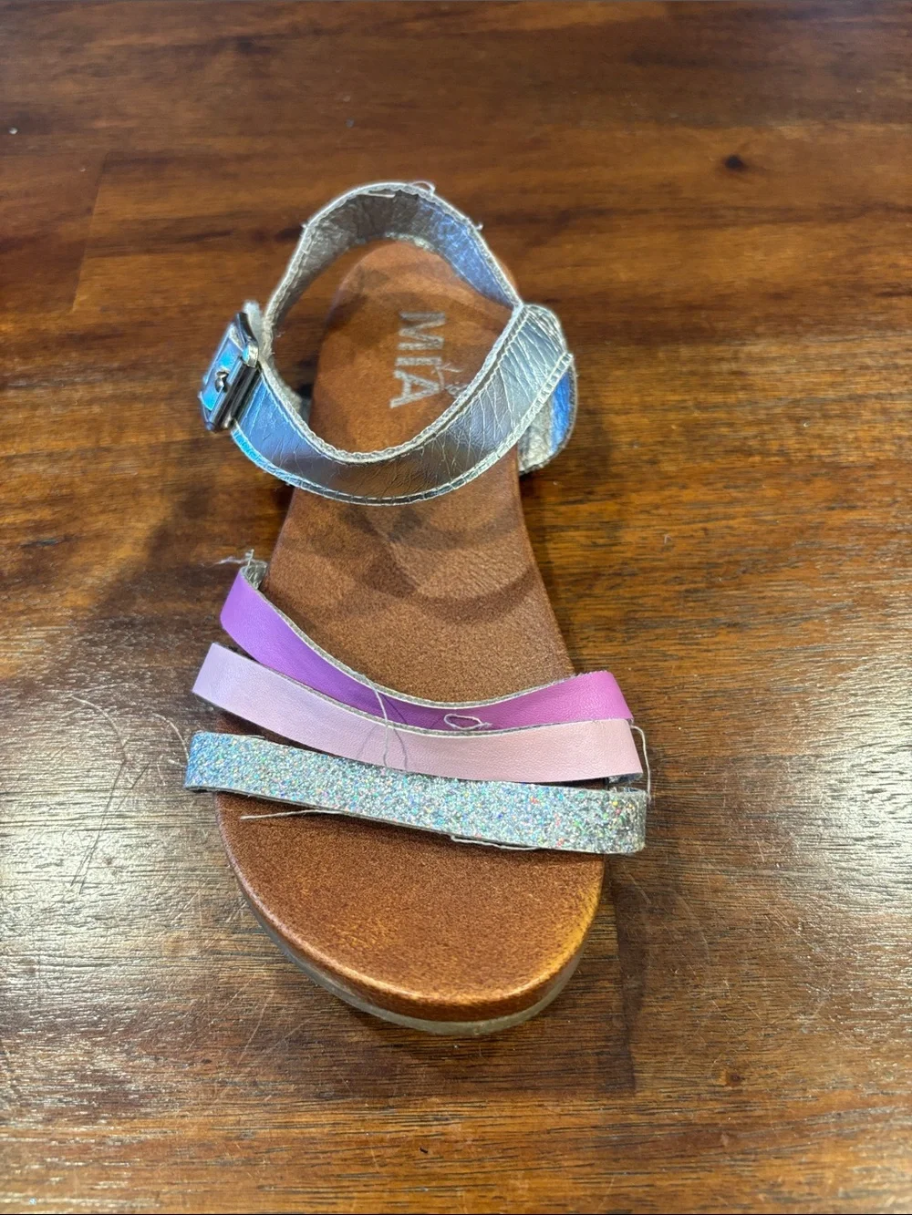 MIA Pink, Light Pink & Silver Glitter Girls' Strappy Sandals size 1
