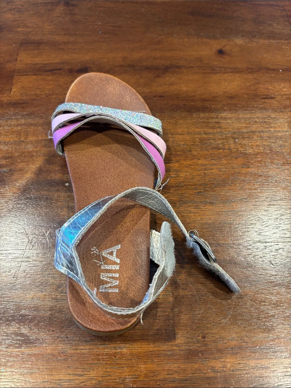 MIA Pink, Light Pink & Silver Glitter Girls' Strappy Sandals size 1