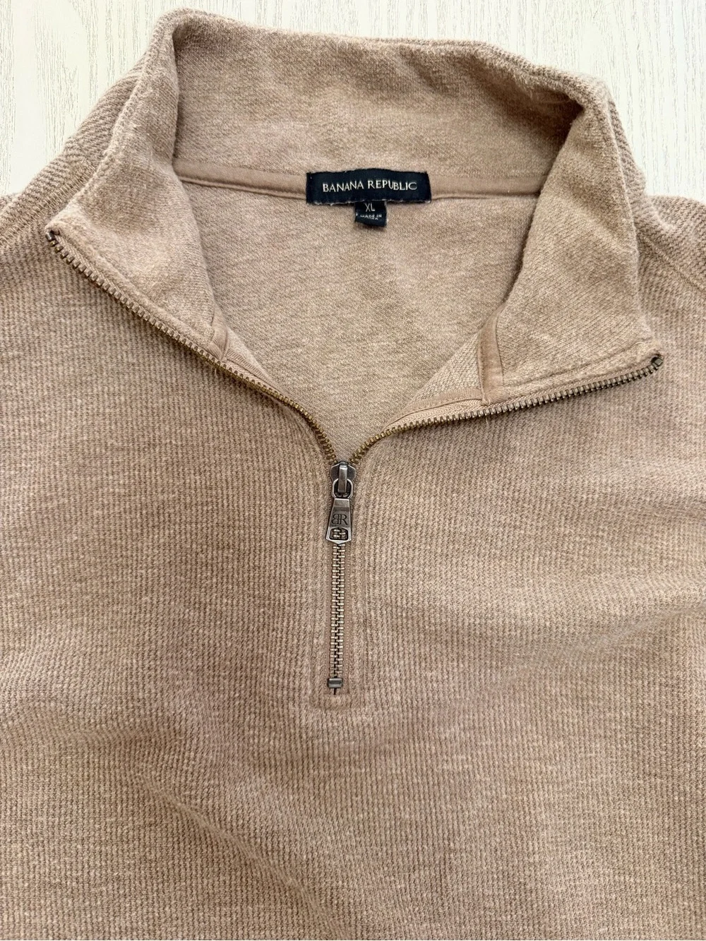 Banana Republic Men's Zip Mock Neck Sweater - Brown