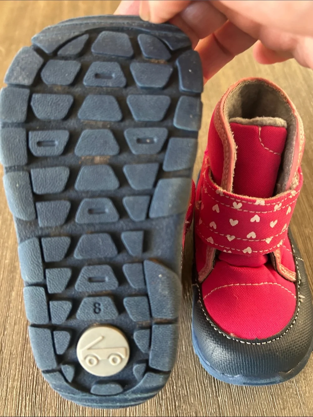 See Kai run Pink Heart Winter Boots - Cozy Insulated Toddler Shoes, Sz. 8, S/New