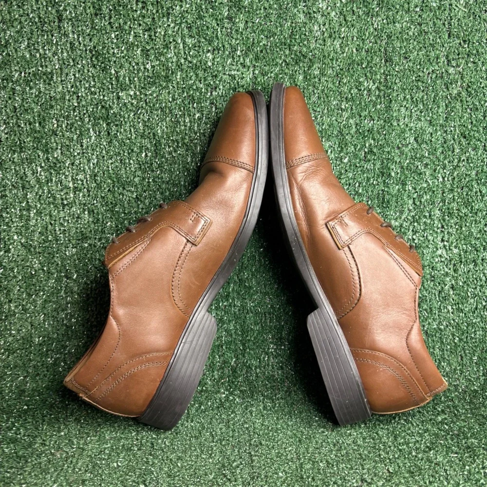 Clarks Clarkslite Cap Leather Lace Up Business Classic Oxford Brown Mens Sz 12 M