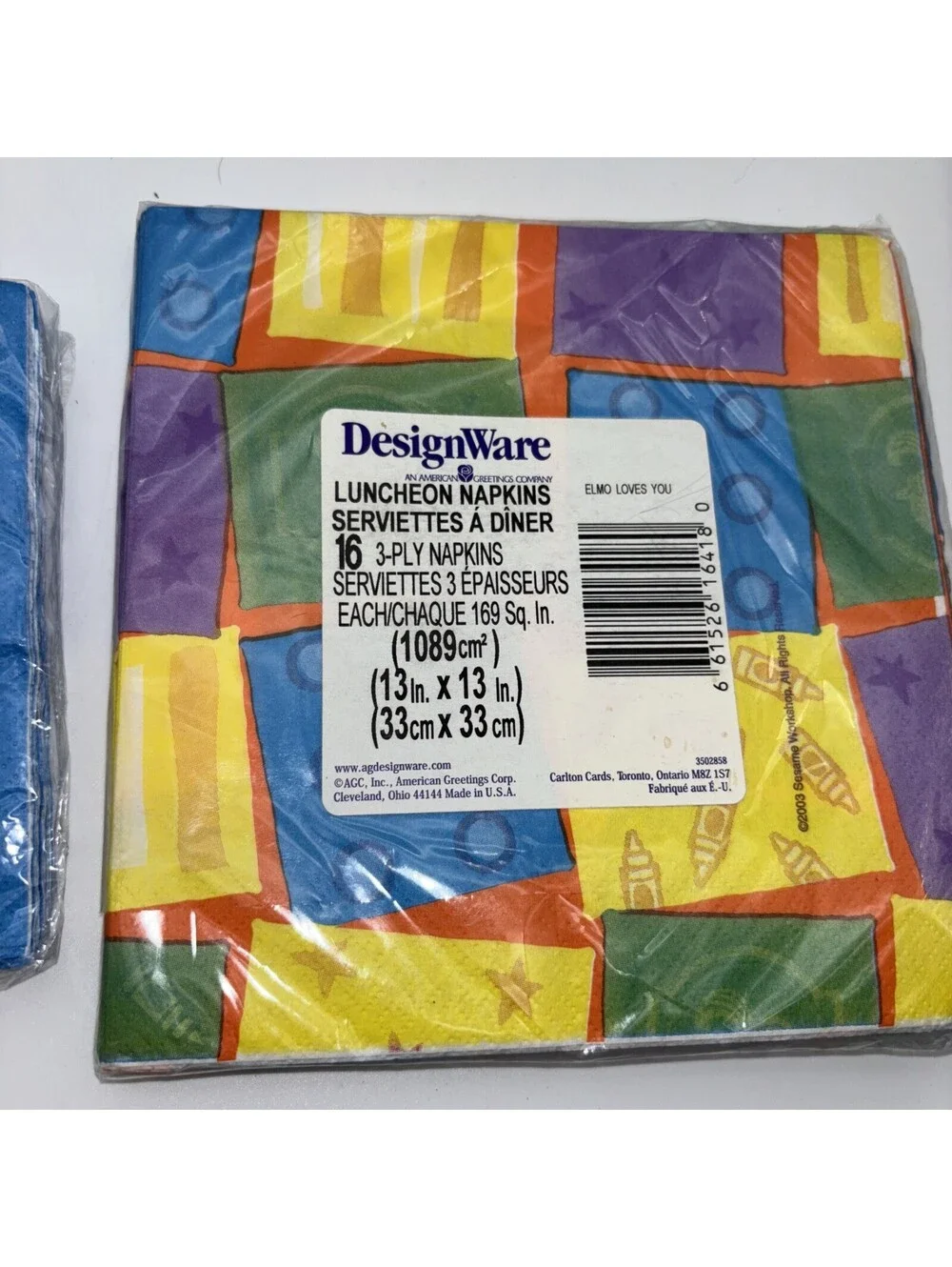 Lot 2 Sesame Street (32 Count Total, 16 Each Pack) Paper Kids Birthday Napkins