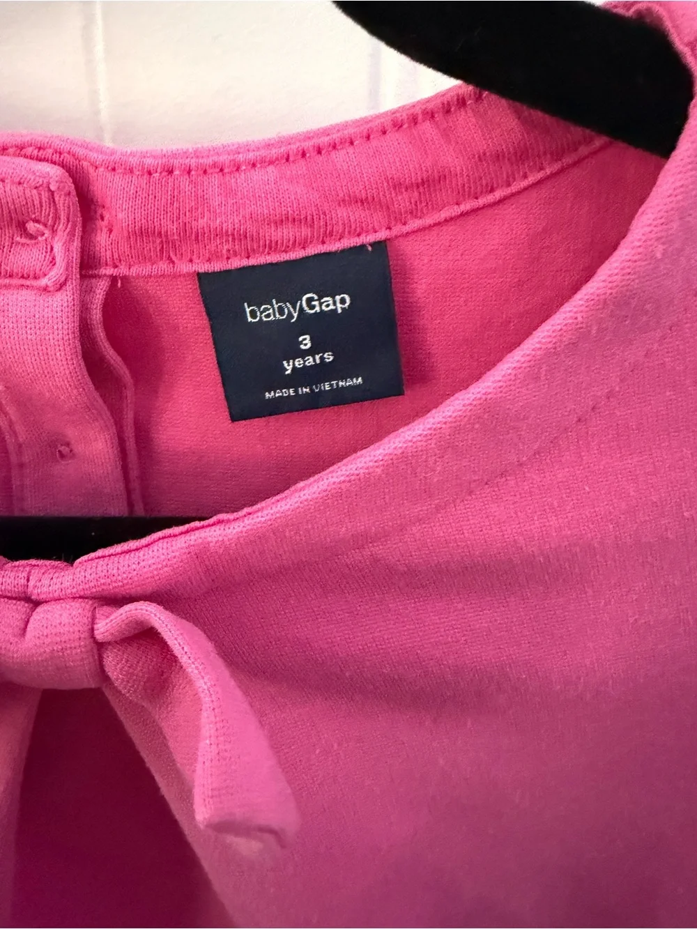 Baby Gap Girls Pink Bow Neck Dress